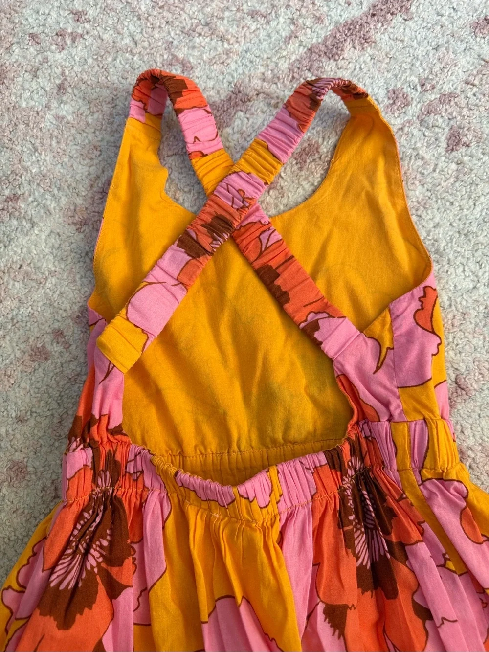 GAP Girls' Floral Sundress - Yellow, Pink & Orange
